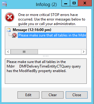 Not enabled ModifiedBy error