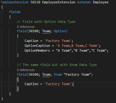 change option into enum