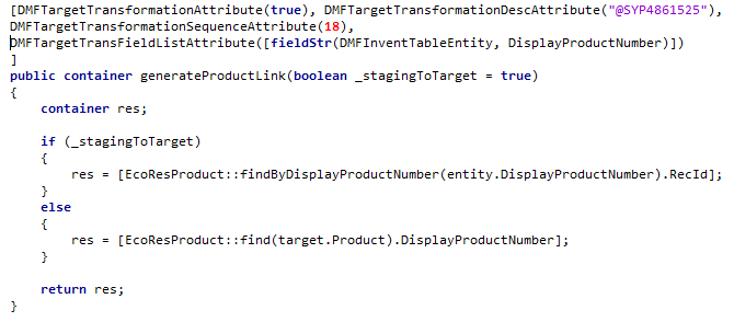 generate method example for DisplayProductNumber